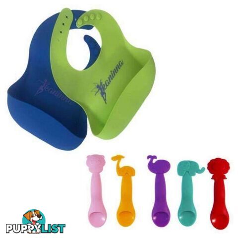 Waterproof Silicone Bib & Spoon Set