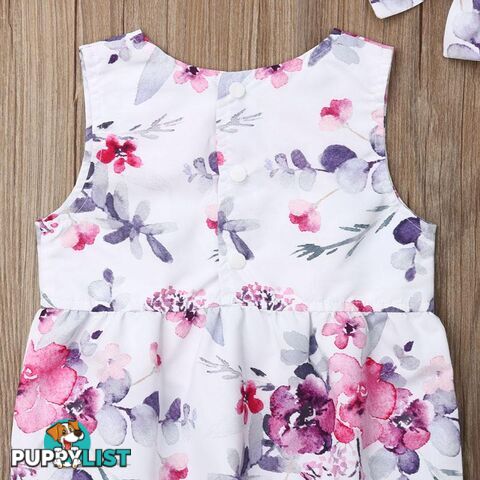 Pink Flower Romper