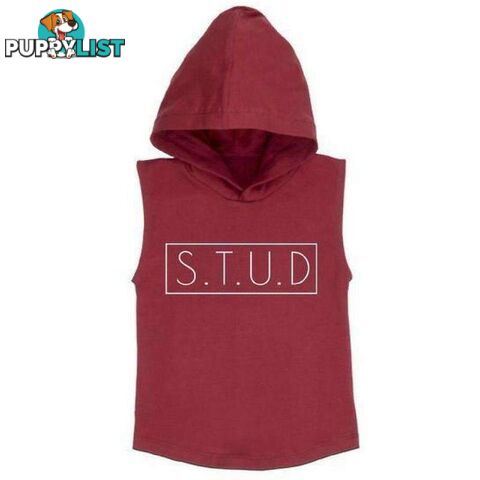 STUD SLEEVELESS HOODIE