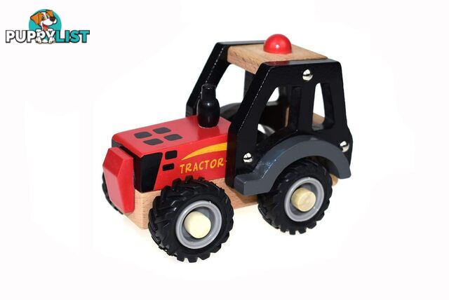 WOODEN RED TRACTOR