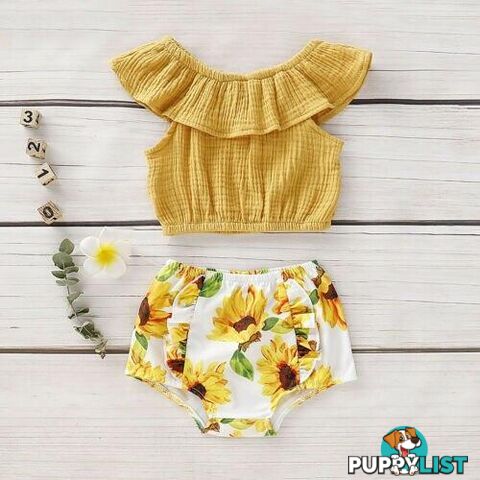 SunFlower Off The Shoulder Set