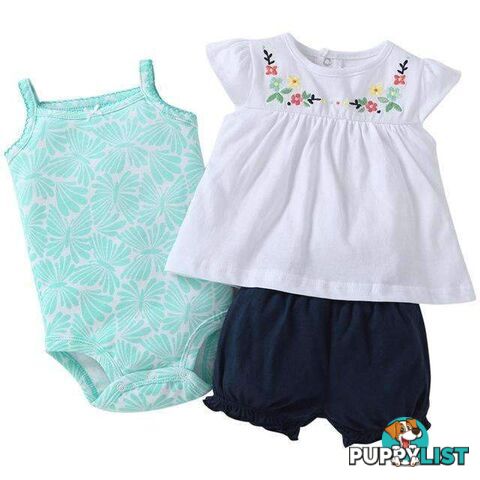 White & Teal 3pc Set