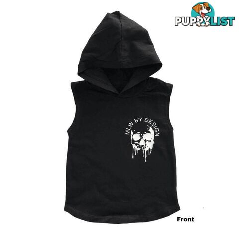 Melting Skull Sleeveless Hoodie | Black or White