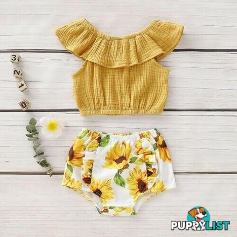 SunFlower Off The Shoulder Set