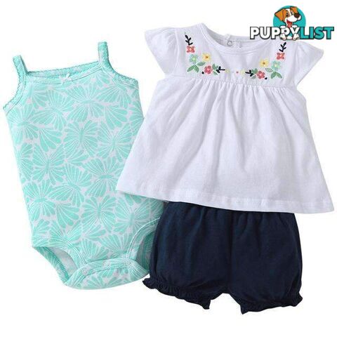 White & Teal 3pc Set