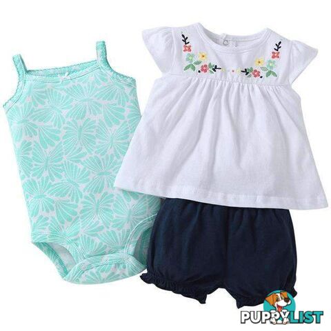 White & Teal 3pc Set