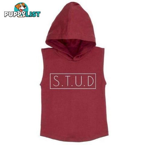 STUD SLEEVELESS HOODIE