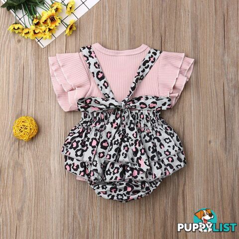 Ruffle Leopard Romper Set