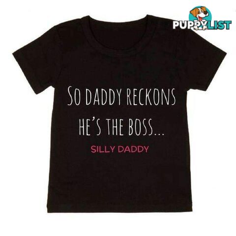 SILLY DADDY TEE BLACK & PINK