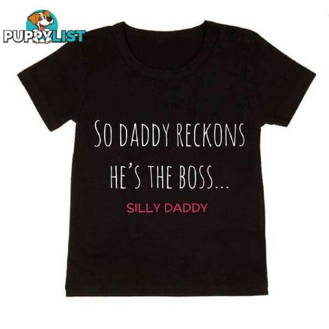 SILLY DADDY TEE BLACK & PINK