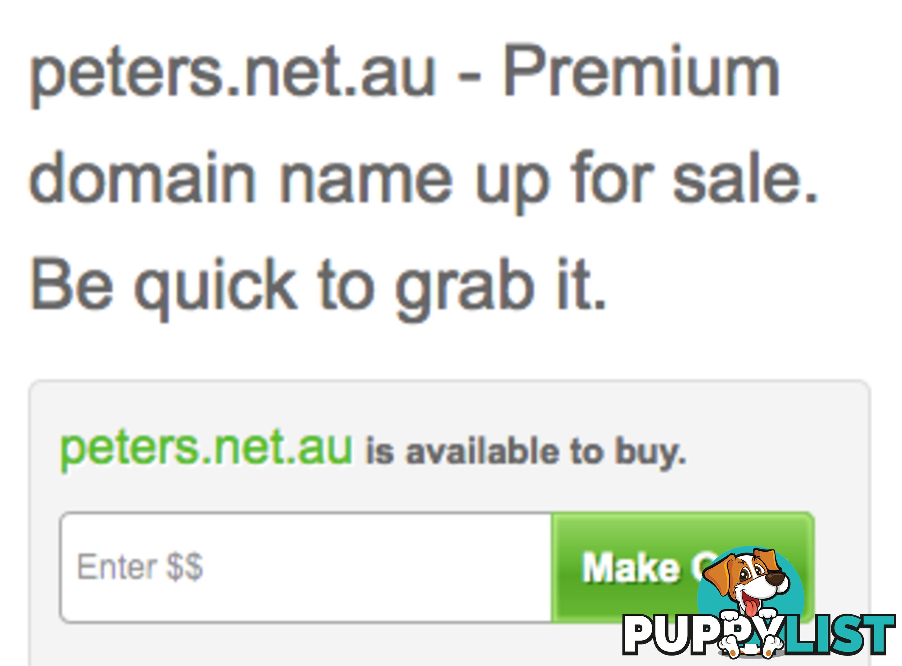 Peters.net.au - Premium domain name up for sale.