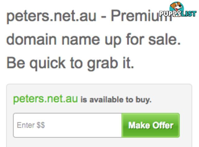 Peters.net.au - Premium domain name up for sale.