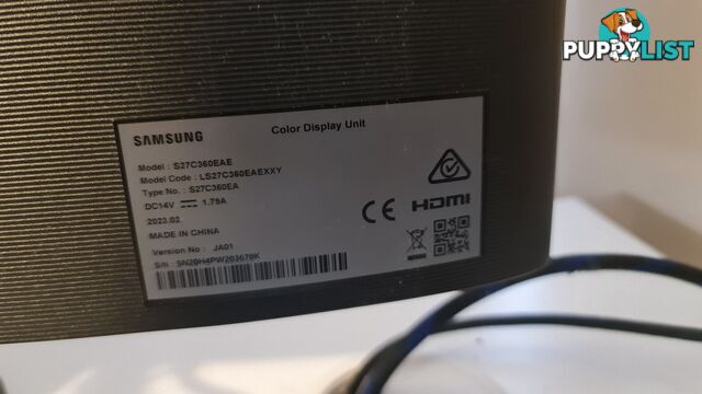 Samsung 27&amp;amp;quot; S36C Curved Monitor. LS27C360EAEXXY