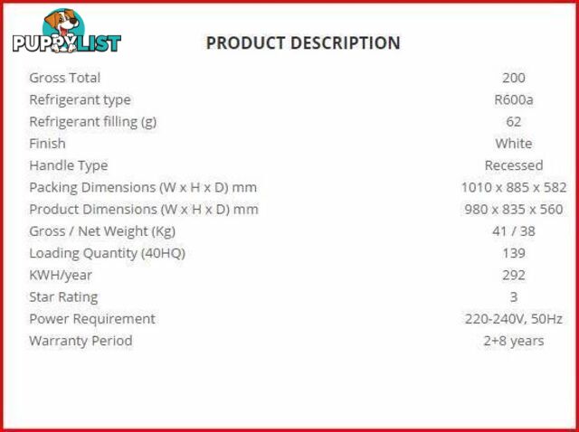 Freezer Chest New 200Ltr. 8 YEAR WARRANTY. ALL SIZES AVAILABLE.