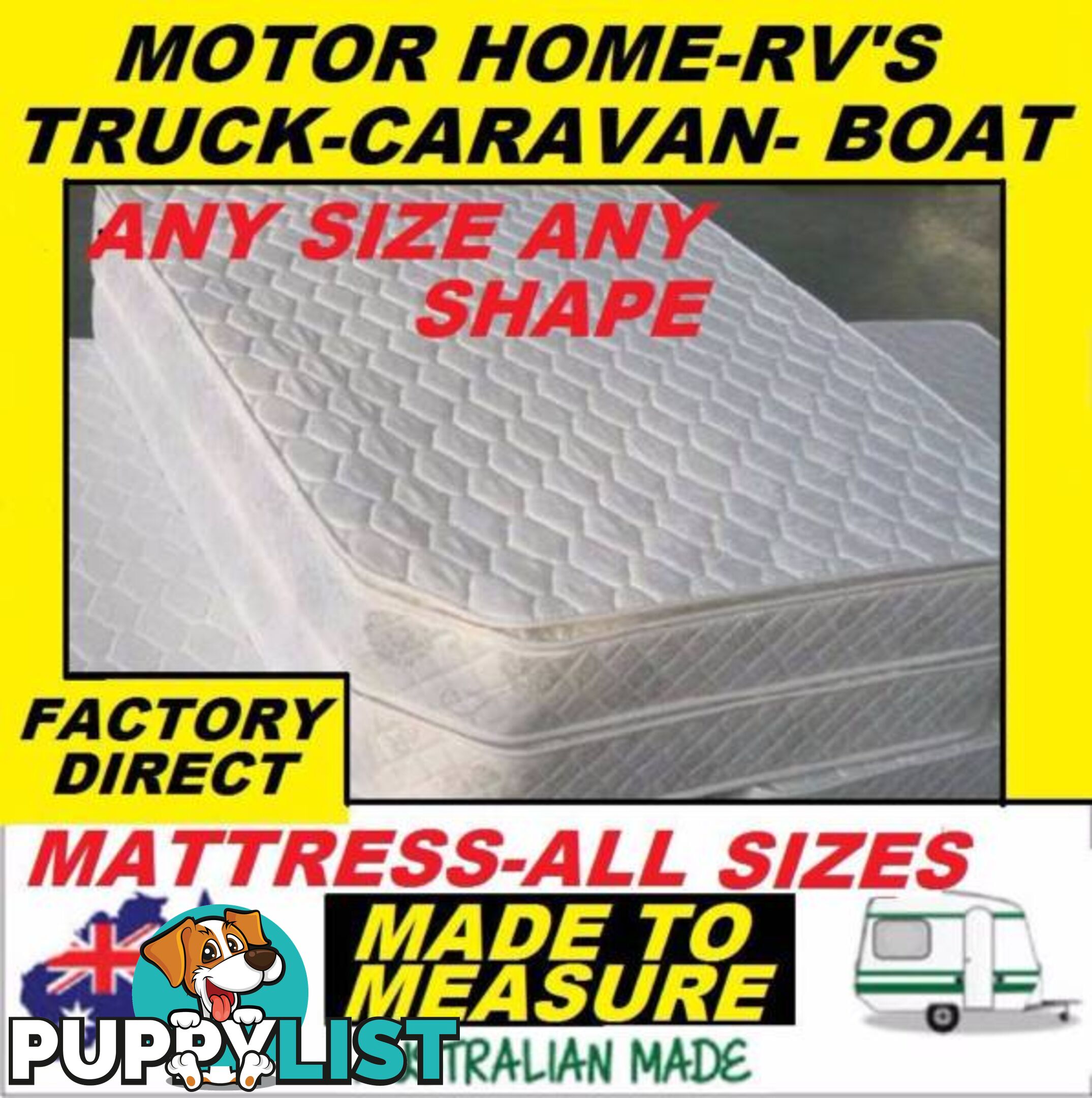 NEW MATTRESSES FOR BOATS, CARAVAN, TRUCK, MOTOR HOME, ETC