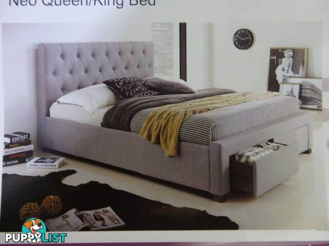 Queen Bed With Storage Drawers $699. King Bed $799.RENTAL $9.40PW