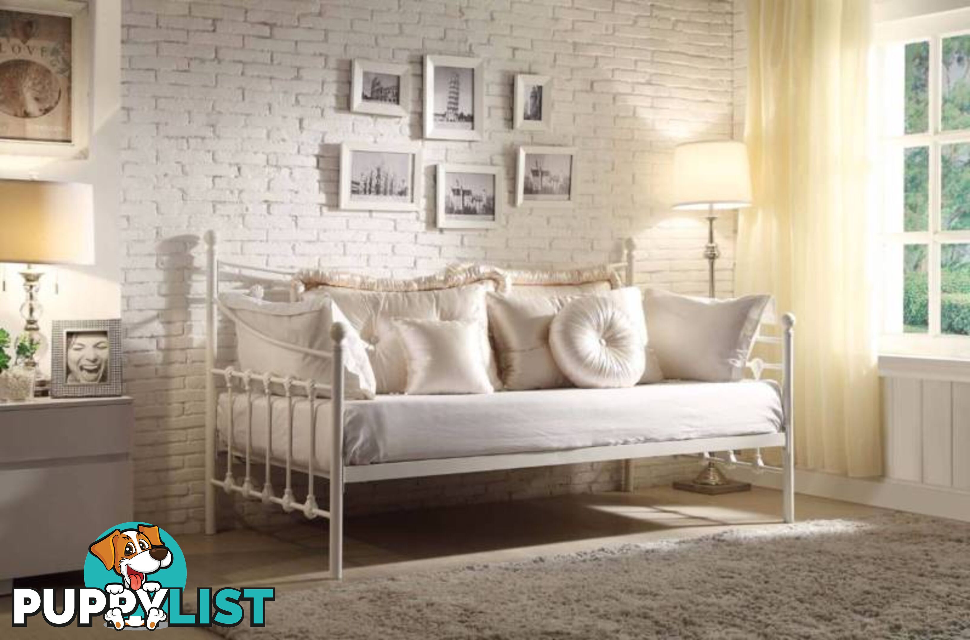 NEW DAY BED Single Day Bed.Wrought Iron White $399. RENT $4.70 PW