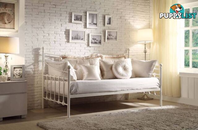 NEW DAY BED Single Day Bed.Wrought Iron White $399. RENT $4.70 PW