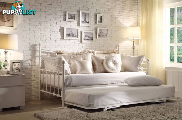 NEW DAY BED Single Day Bed.Wrought Iron White $399. RENT $4.70 PW