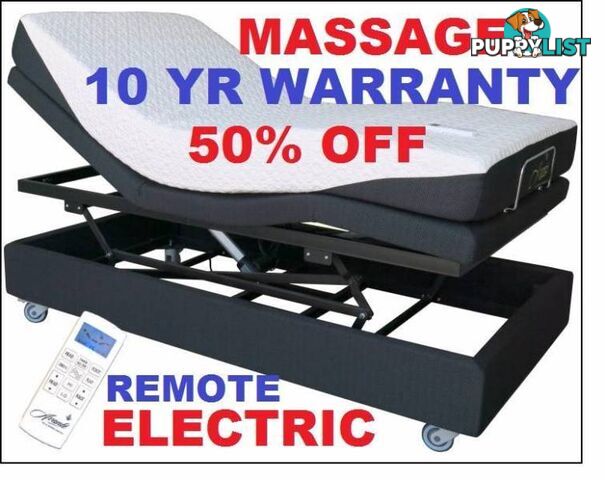 NEW ELECTRIC LIFT BED REMOTE+MASSAGE+MATTRESS. RENT $32.85PW