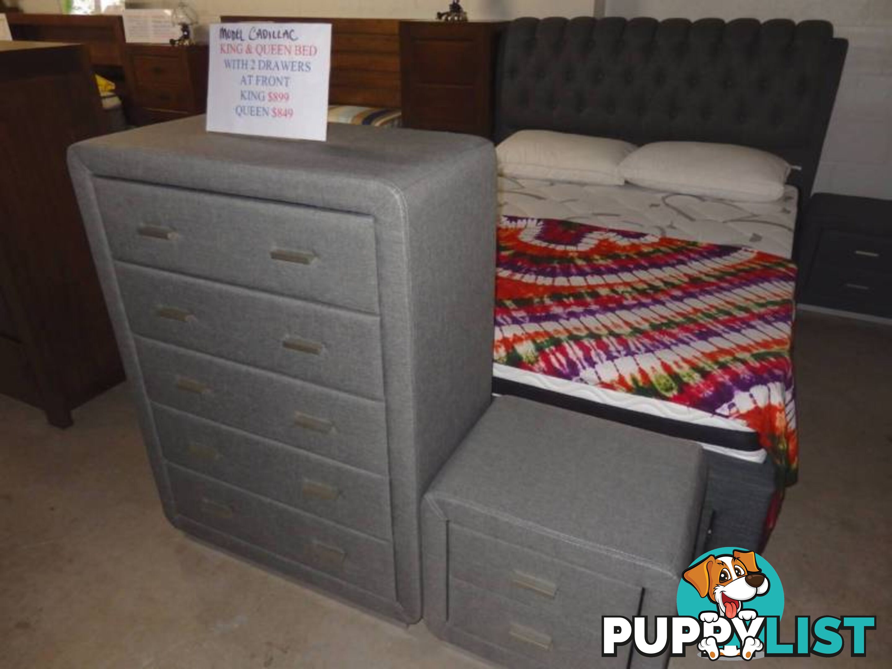 NEW Queen Bed, King Bed With Drawers. RENTAL OPTION $11.40 PW.