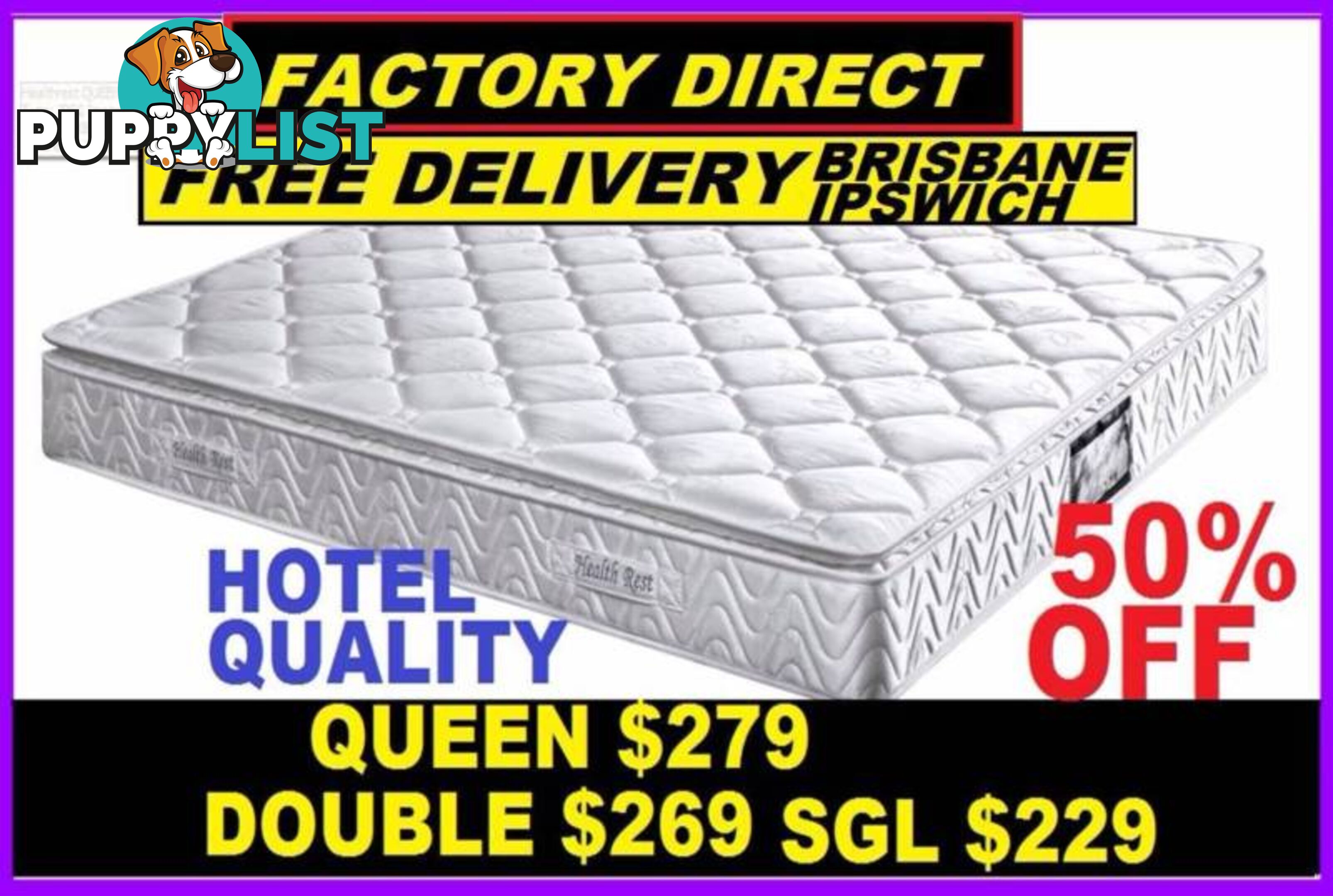 NEW QUEEN MATTRESS, Double, Single Pillow Top. RENT FROM $4.15 PW