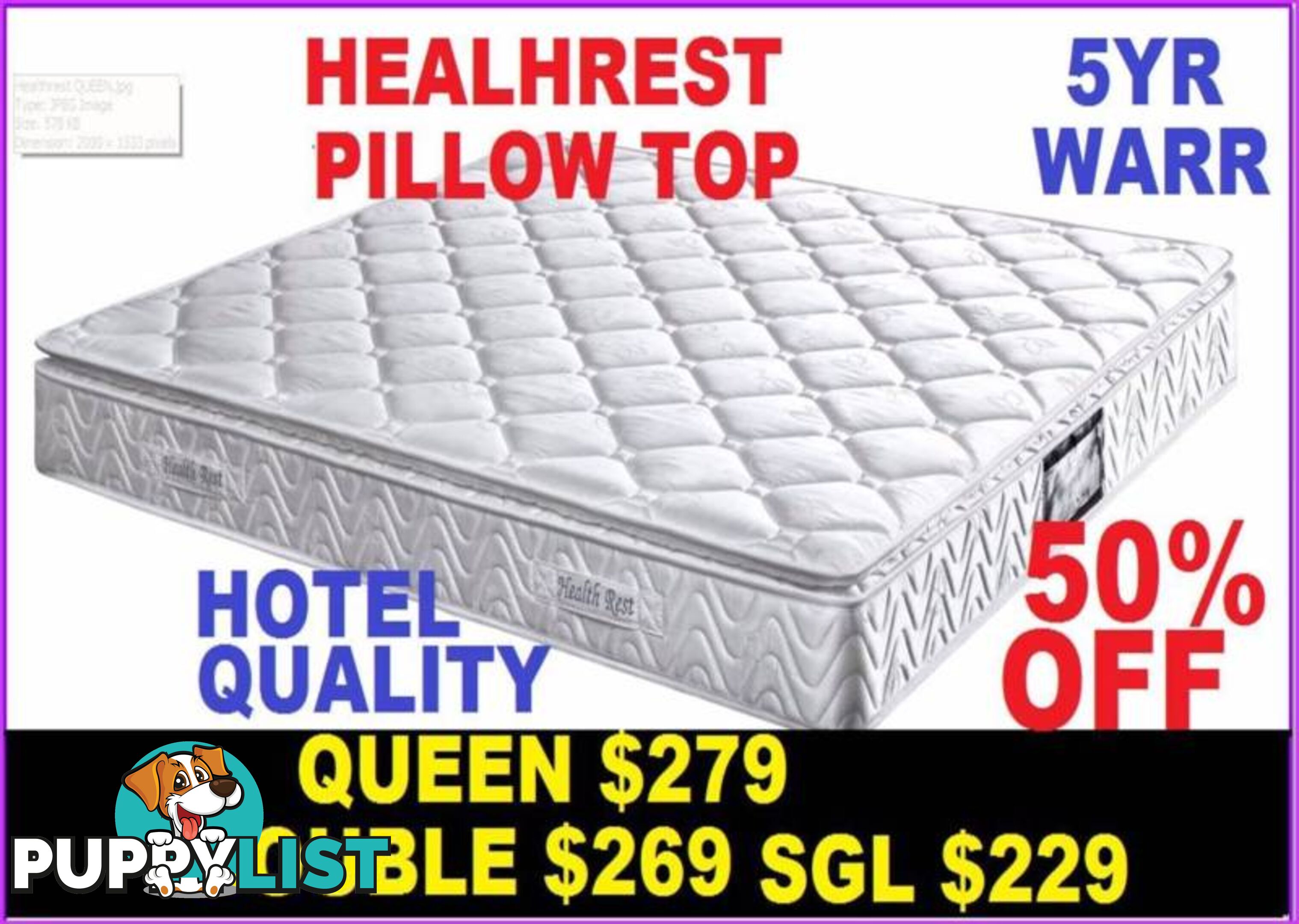 NEW QUEEN MATTRESS, Double, Single Pillow Top. RENT FROM $4.15 PW