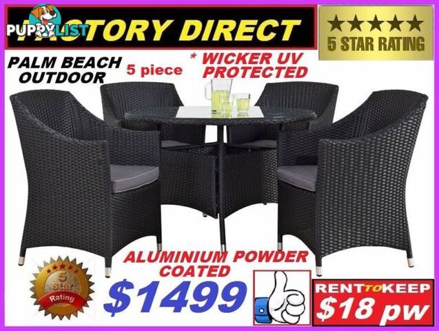 New Outdoor Dining Suite Wicker 5 Piece $1499.Rental Option