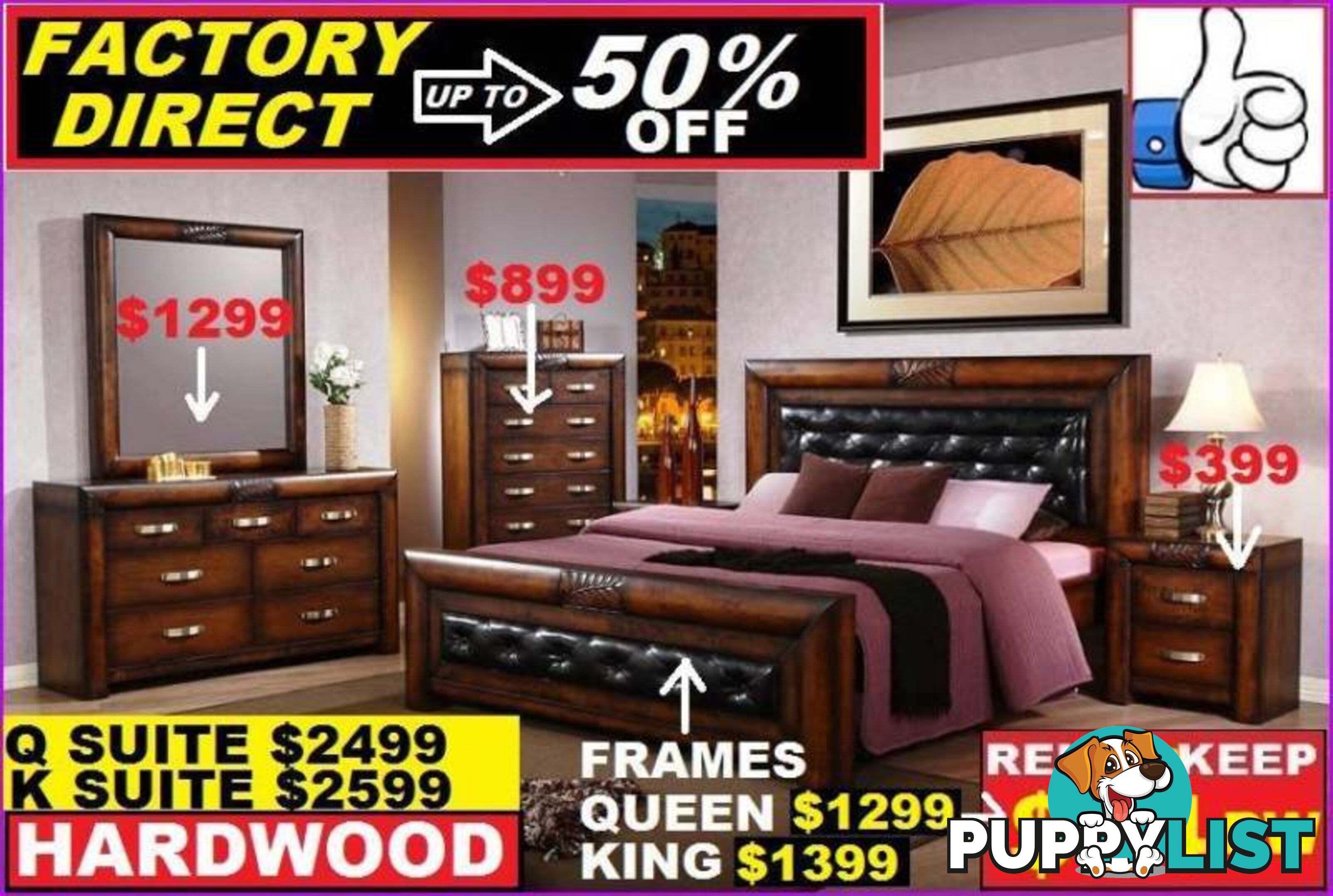 New Furniture, Bedding and Electrical Warehouse Direct $50% OFF