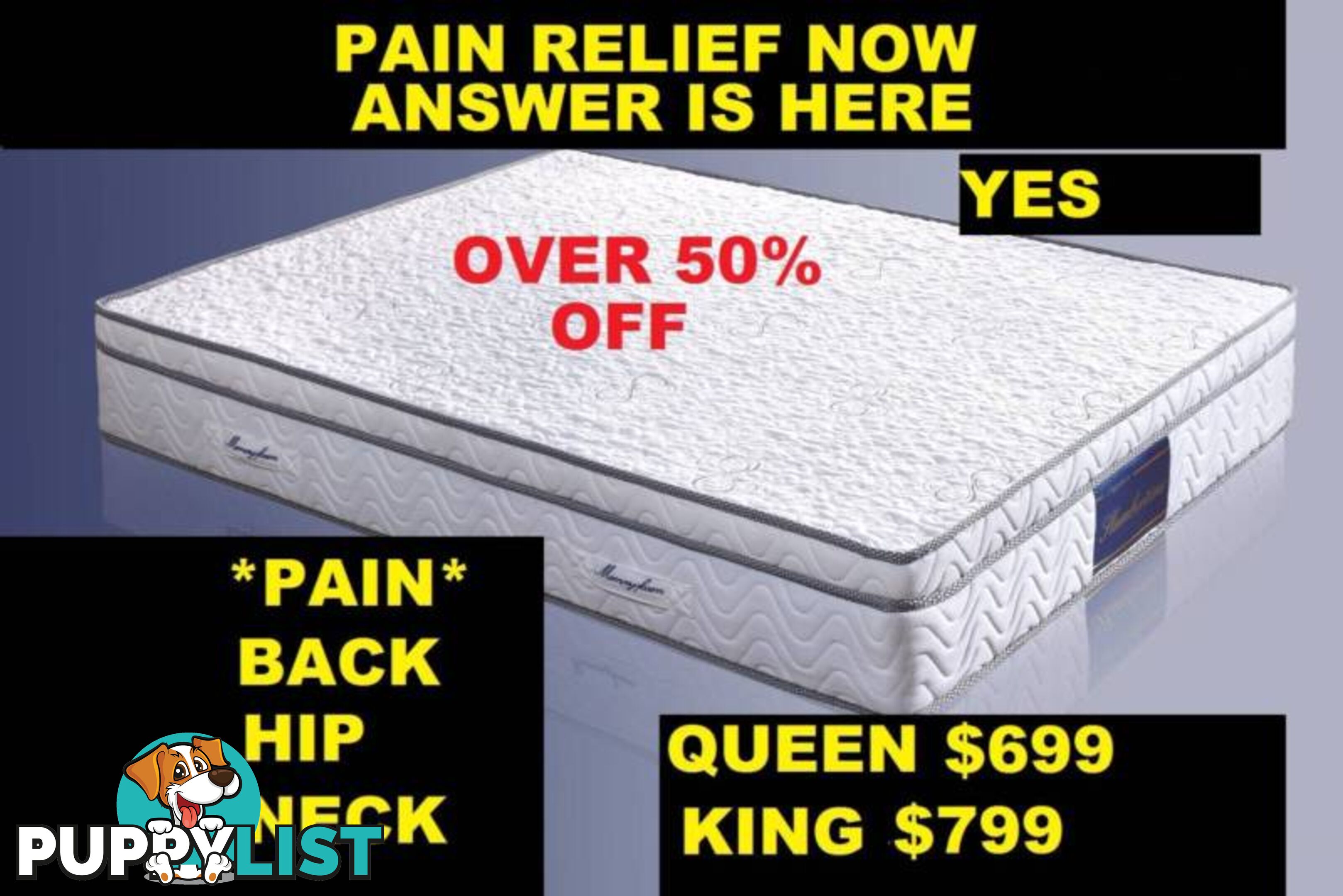 NEW MATTRESS QUEEN, KING MEMORY FOAM PILLOW TOP. RENT $9.45PW