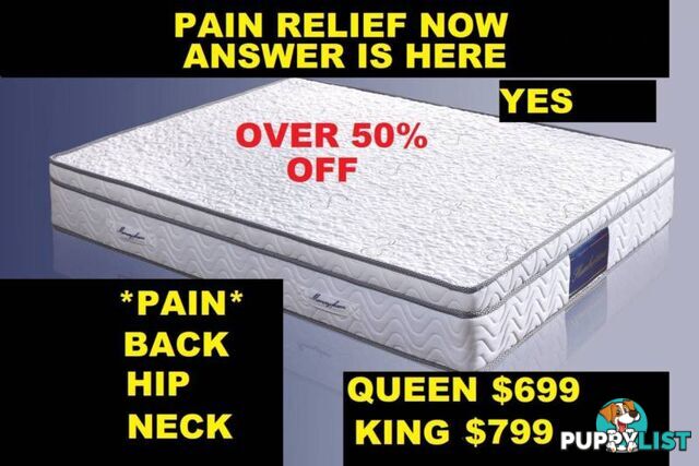 NEW MATTRESS QUEEN, KING MEMORY FOAM PILLOW TOP. RENT $9.45PW