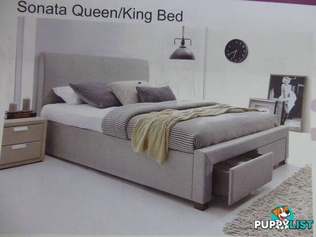 NEW QUEEN Bed+Storage Drawers $699. KING $799. RENTAL $9.40PW