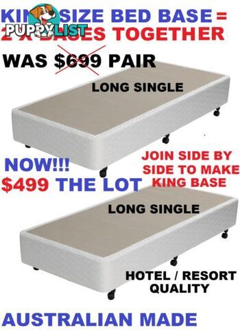 NEW BED BASE KING, QUEEN, DOUBLE, KING SINGLE, SINGLE