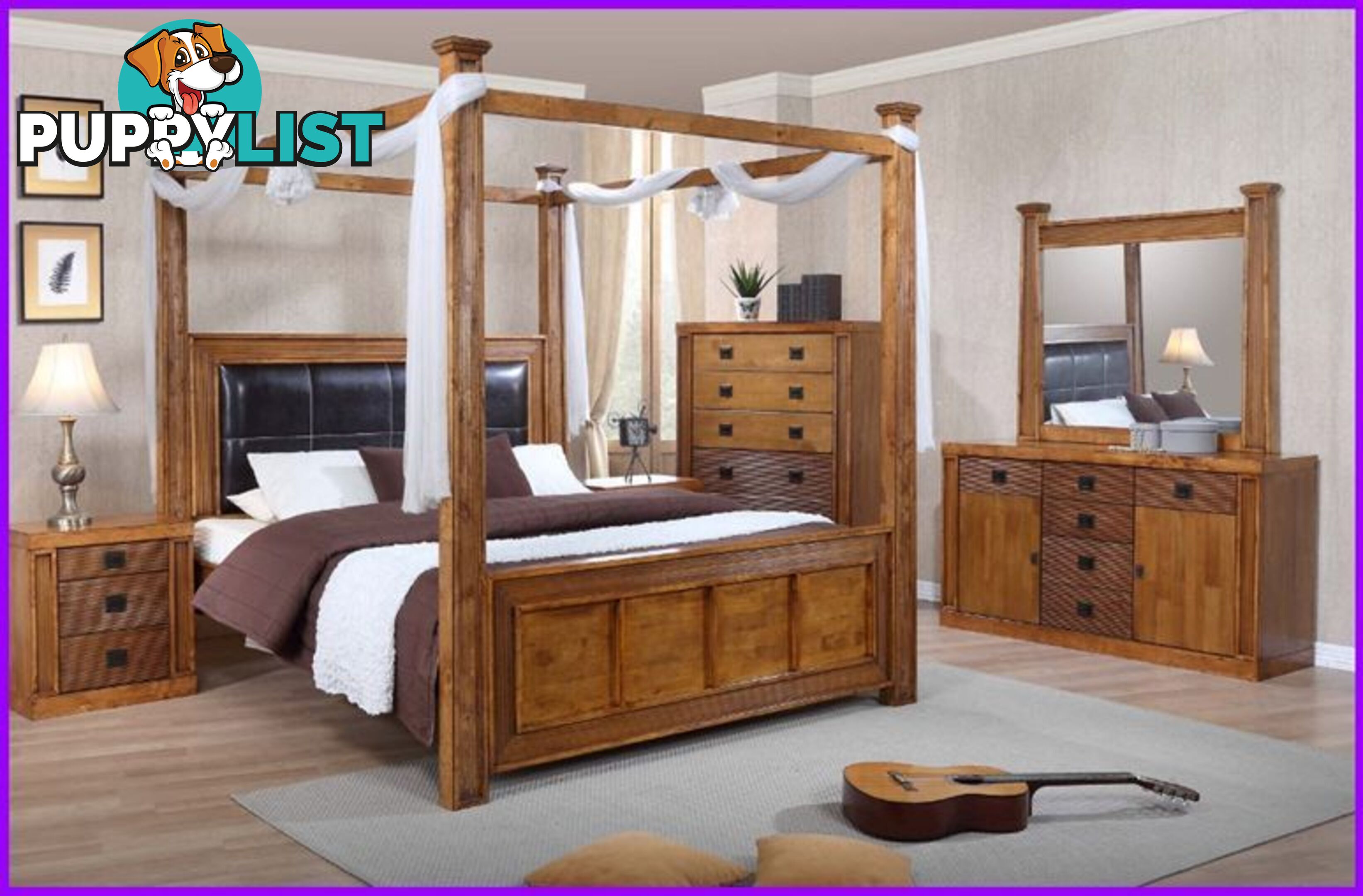 New Queen Canopy Bed Hardwood 4 Poster $1699. King $1799.