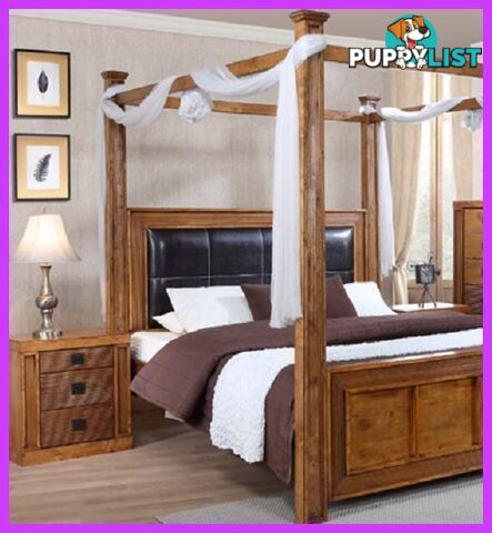 New Queen Canopy Bed Hardwood 4 Poster $1699. King $1799.