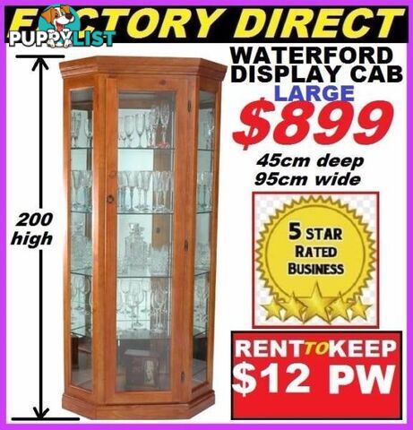 New Display Cabinet Timber. Cash $899 or Rent To Keep $12 P/W