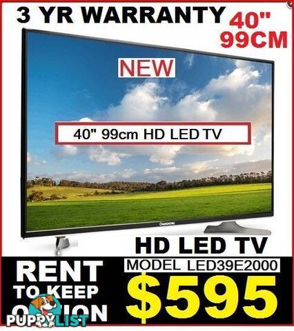 New TELEVISION. 99cm HD LED $595. 3YR WARRANTY. RENT KEEP OPTION