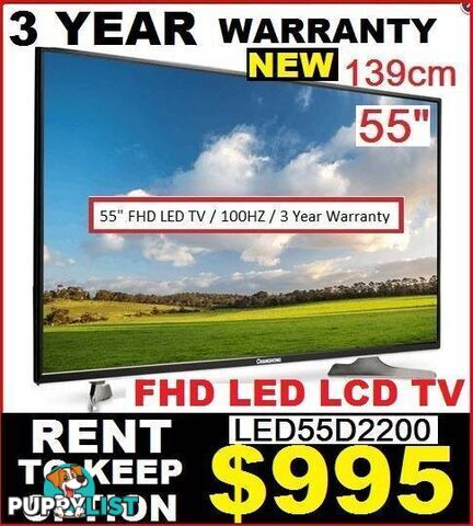 New TELEVISION. 99cm HD LED $595. 3YR WARRANTY. RENT KEEP OPTION