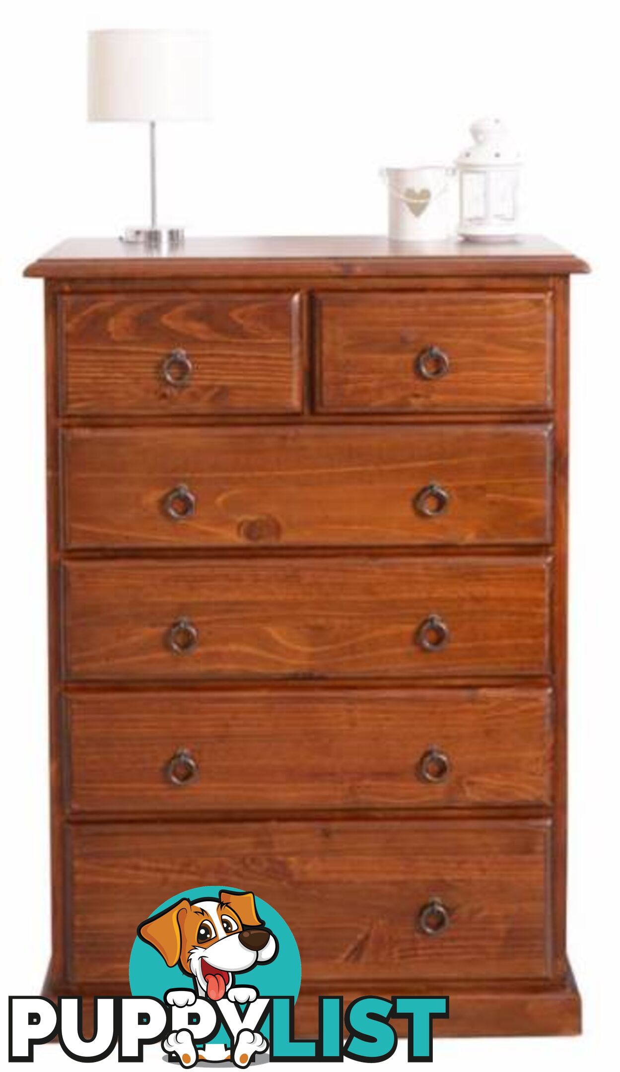 New Tallboy 6 Drawers. PAY CASH $499 OR RENT $7 P/W.