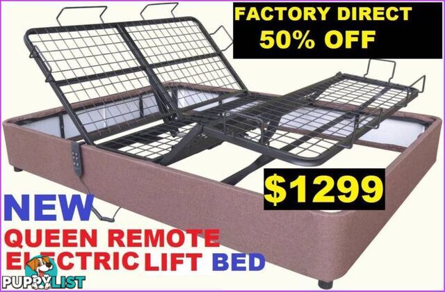 NEW QUEEN ELECTRIC LIFT BED QUEEN REMOTE CONTROL. RENTAL OPTION