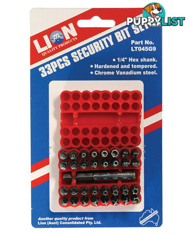 SECURITY BIT SET, 33 PCE LT045G9