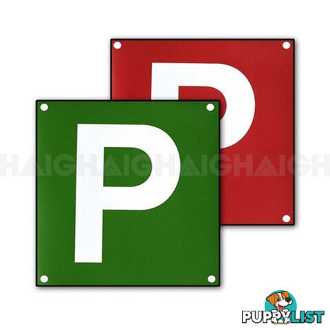 P PLATE D/S WHT P RED/GRN PLASTIC VIC&WA P4