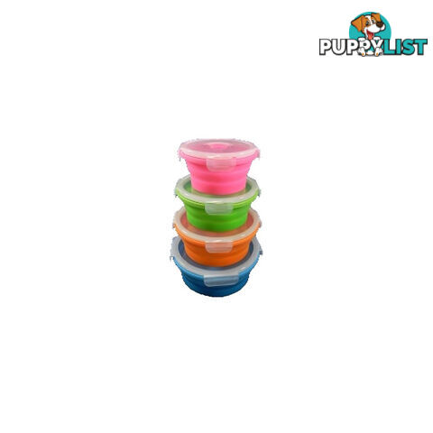 SET OF 4 ROUND COLLAPSIBLE CONTAINERS