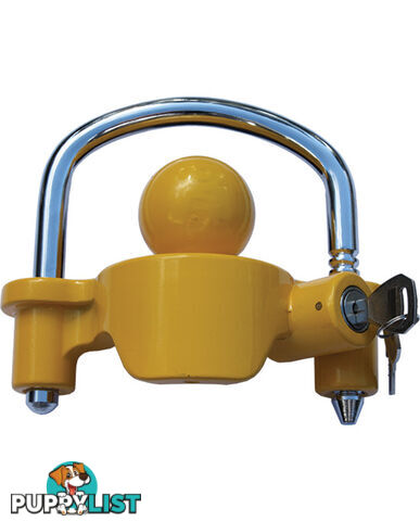 TRAILER & CARAVAN LOCK, YELLOW HIGHLY VISIBLE LA081GH