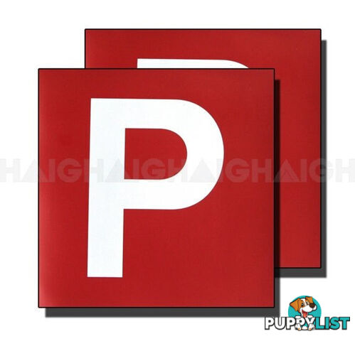 P PLATE WHT P MAGNETIC RED VIC & WA MP4