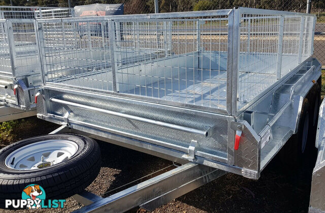 GALVANISED TANDEM TRAILER 10X6 600MM CAGE, L/T WHEELS