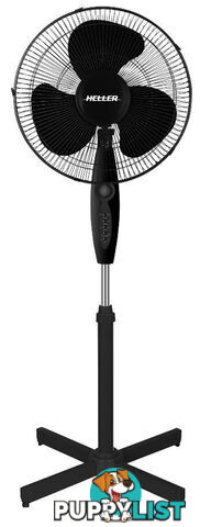 40CM PEDESTAL FAN BLACK WITH REMOTE