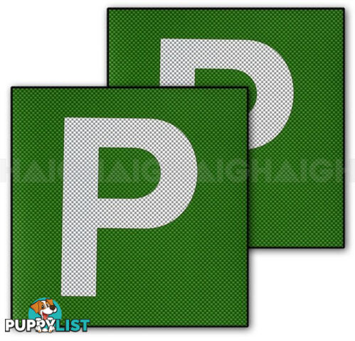 P PLATE WHT P CLEAR VISION GREEN VIC &WA CP5