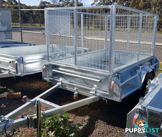 GALVANISED TRAILER 6X4 900MM CAGE, MANUAL TILT, L/T WHEELS