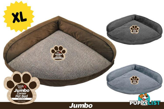 1PCE JUMBO CORNER PET BED 90CM X 90CM X 27CM